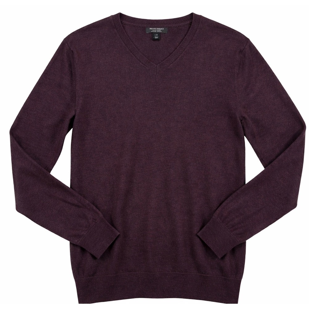 Banana Republic Luxury Blend Silk Cashmere V Neck Sweater Mens L Academia Layers